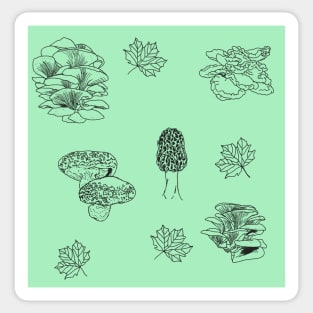 Woodland Mushrooms Mint 2 Sticker